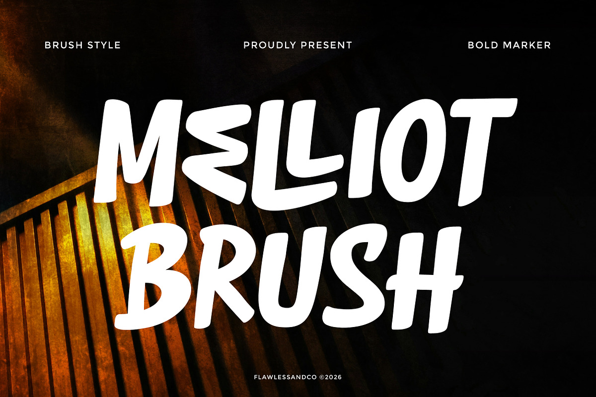 Melliot - Brush Font, a Sans Serif Font by Flawless And Co (Photo 1 of 10)