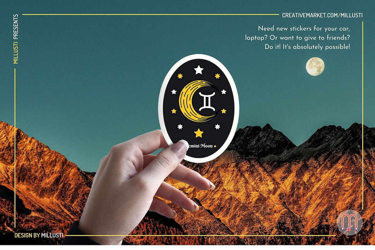 12 Astrology Zodiac Moon Sign Lunar, an Object Graphic by Millusti (Photo 5 of 9)