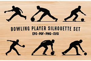 Bowling Player Silhouette SVG Se, a Sport Illustration by Gfx Expert Team