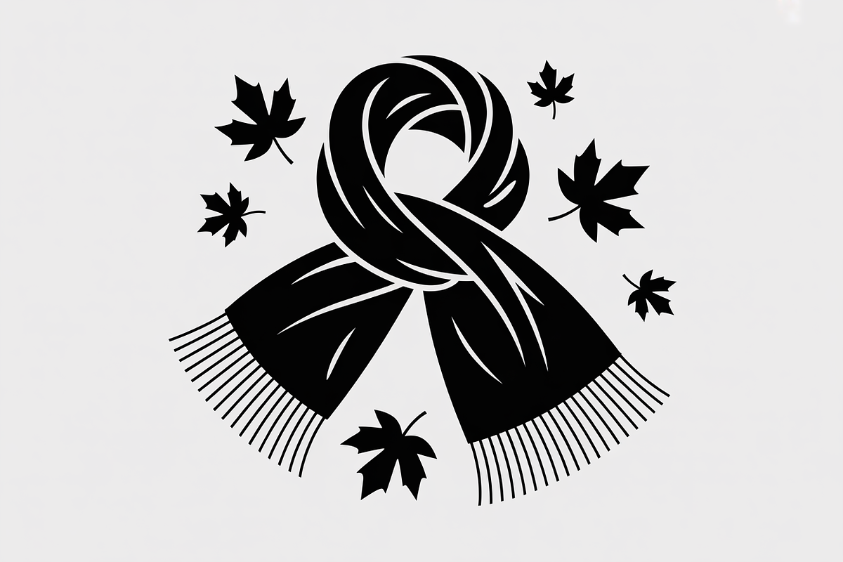 Autumn Girl Silhouette with Scarf Bu, an Illustration by Creativeshirt (Photo 3 of 8)