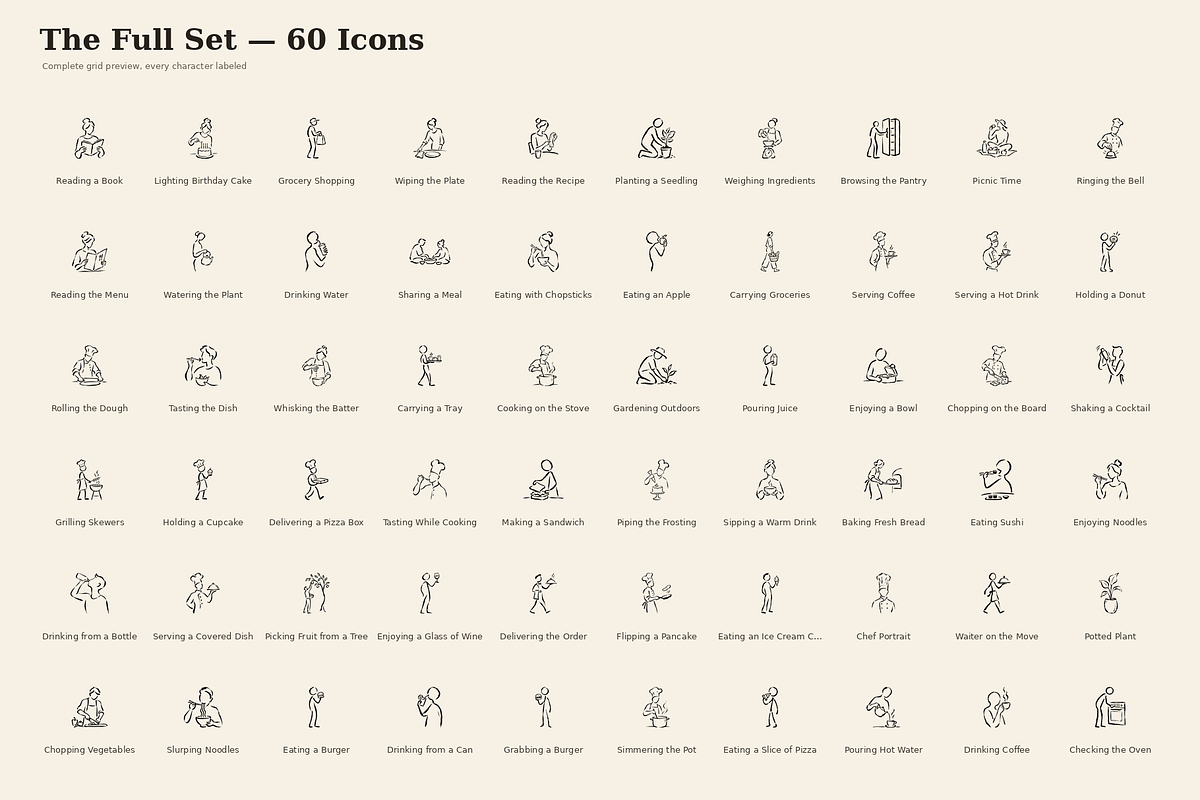Hand-Drawn Cooking & Lifestyle Icons, an Outline Icon by Symbolic Language (Photo 2 of 3)