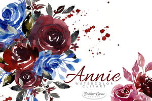 Burgundy & Navy Florals