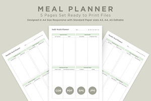 Meal Planning Pages Set V-12