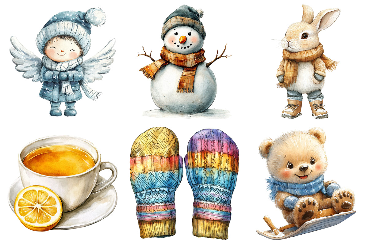 Cute Winter Clipart, an Illustration by Daily.Designs (Photo 5 of 5)
