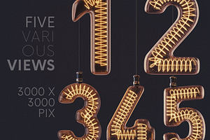 Retro Light Bulbs - 3D Lettering