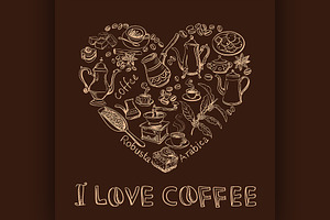 I Love Coffee Concept