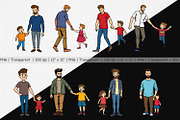 Father and Child Clipart, a Graphic by Artnoy (Thumbnail 2 of 5)