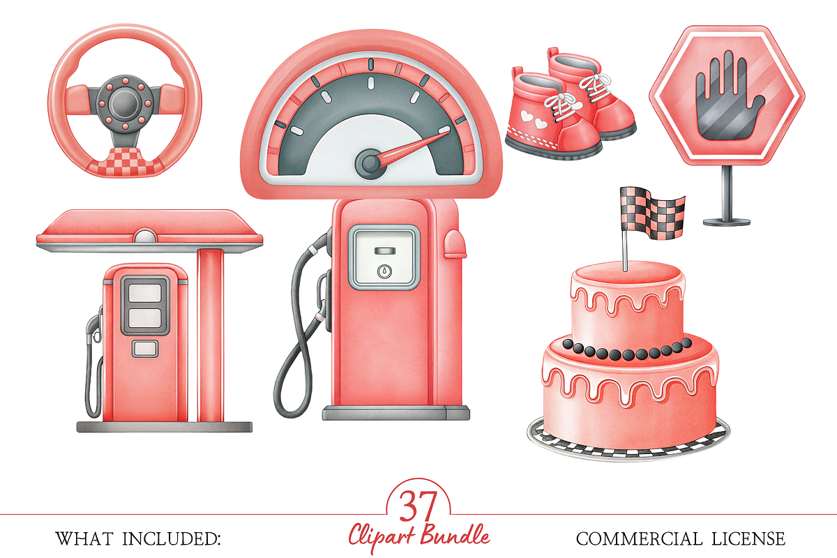 Little Racer, Watercolor Clipart, an Illustration by MockupWizard (Photo 4 of 6)