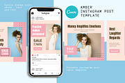 Canva Instagram Template Post Amber, a Social Media Template by Lythcreative (Thumbnail 1 of 5)