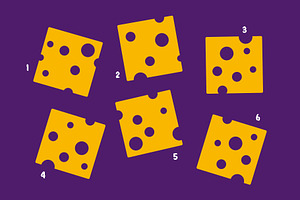Cheese Slice Vector Illustrations