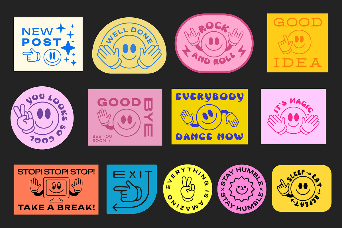 LIFE IS COOL VECTOR POP ART STICKERS, an Object Graphic by craftlove (Photo 6 of 13)