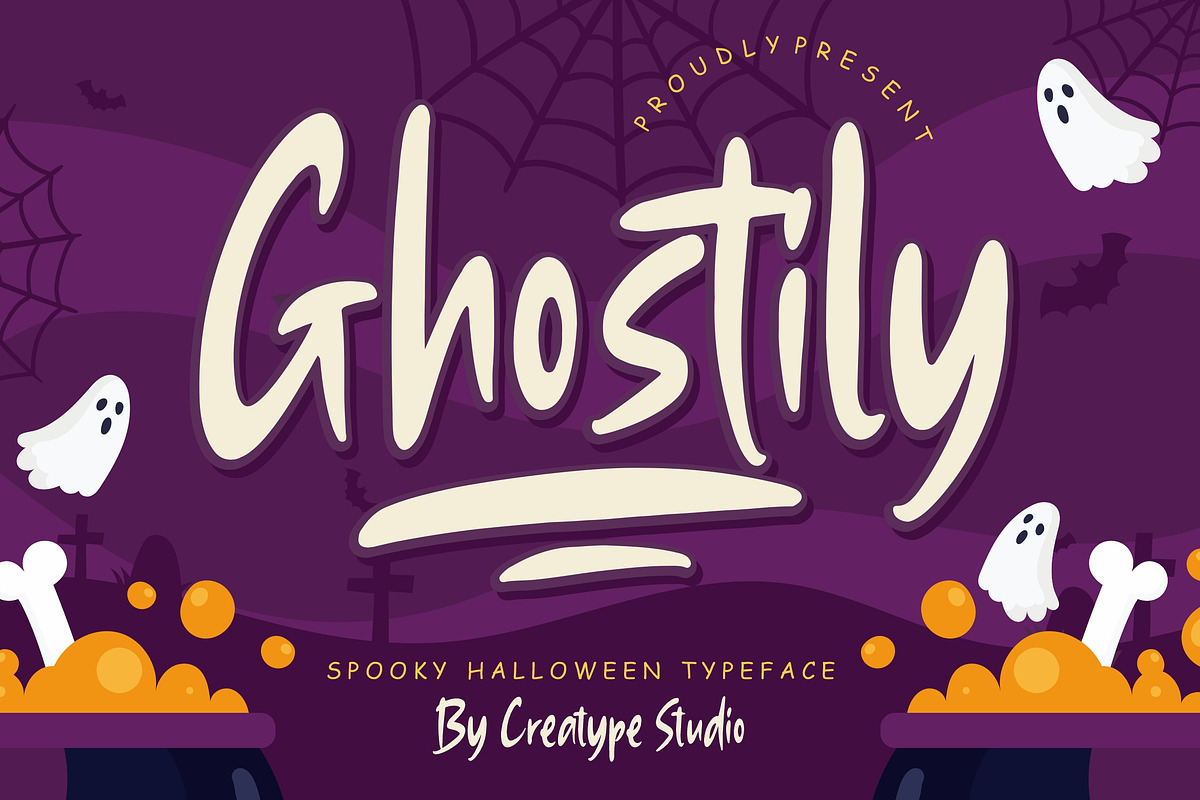 Ghostily Spooky Halloween Typeface, a Sans Serif Font by Creatype Studio (Photo 1 of 9)