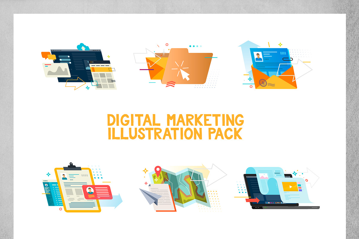 Digital marketing illustrations., a Templates & Theme by DOBROGRAPH (Photo 1 of 3)