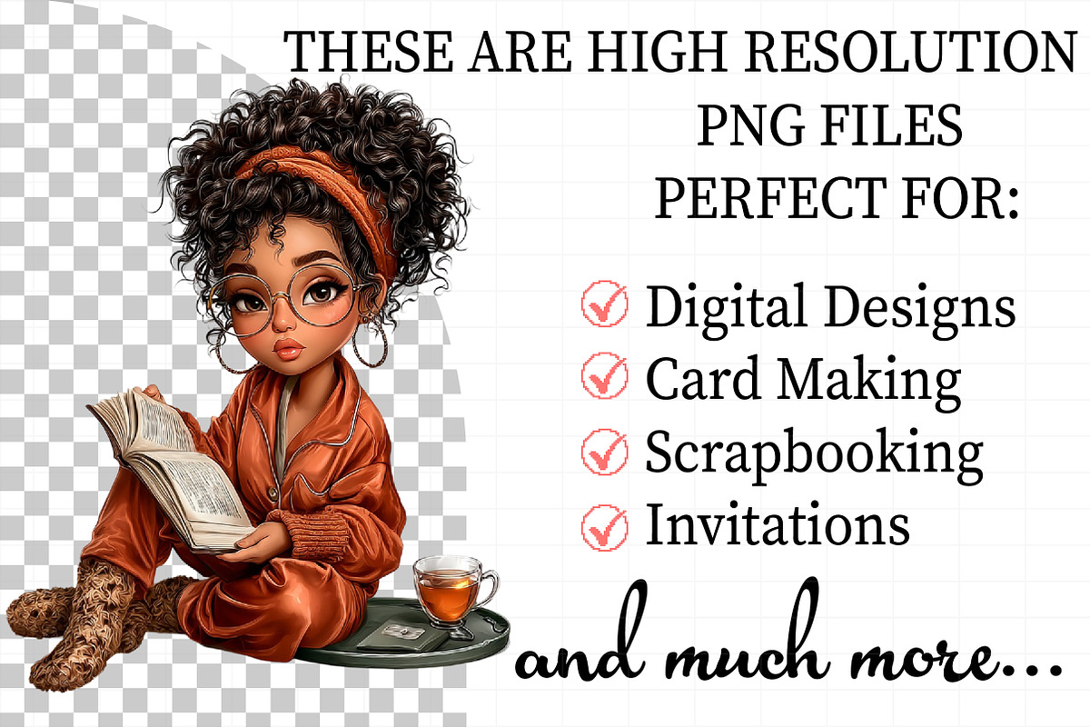 Relaxing Black Girl Clipart, an Illustration by Daily.Designs (Photo 2 of 5)