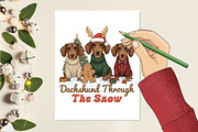 Dachshund Christmas PNG, an Illustration by designcity5 (Thumbnail 5 of 8)