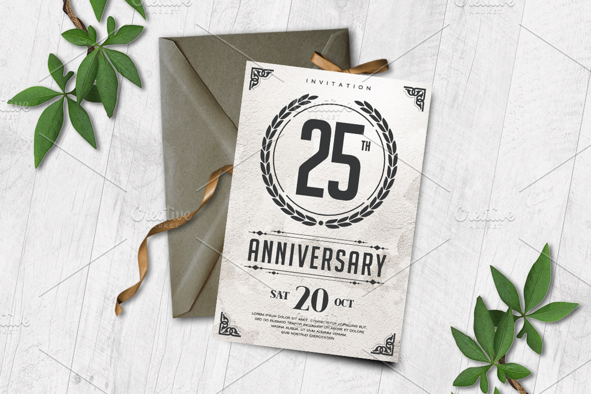 Anniversary Invitation Card, a Card Template by AyumaDesign (Photo 1 of 3)