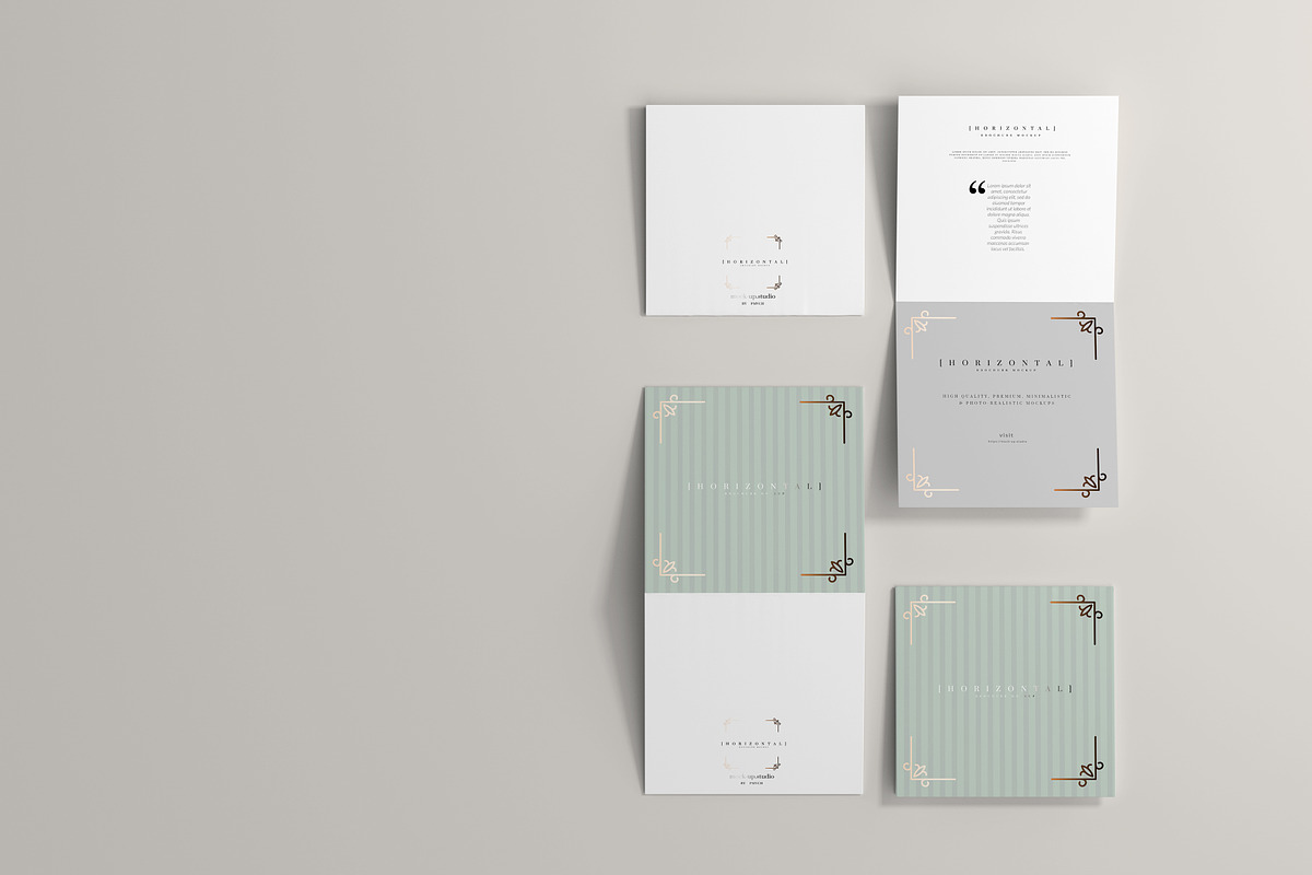 Bi-Fold Square Horizontal Mockups, a Print Template by pmvch (Photo 2 of 8)