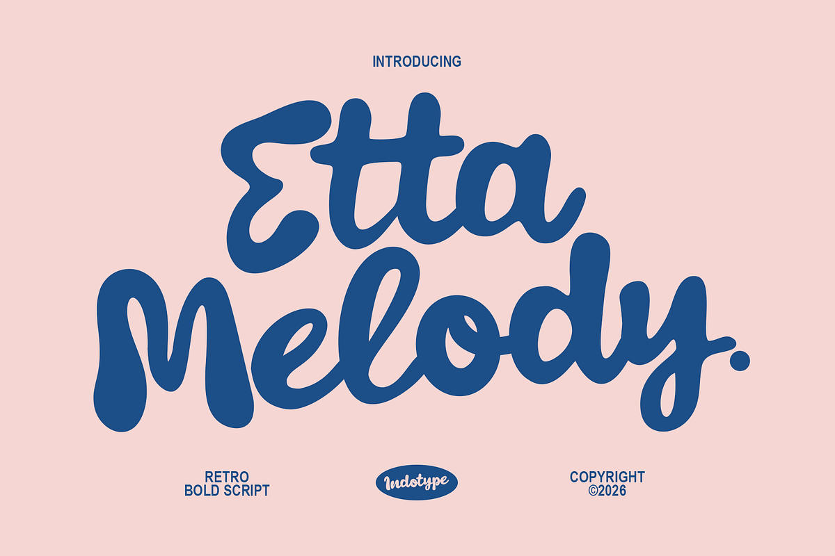 Etta Melody - Retro Bold Script, a Script Font by Indotype Foundry (Photo 1 of 10)