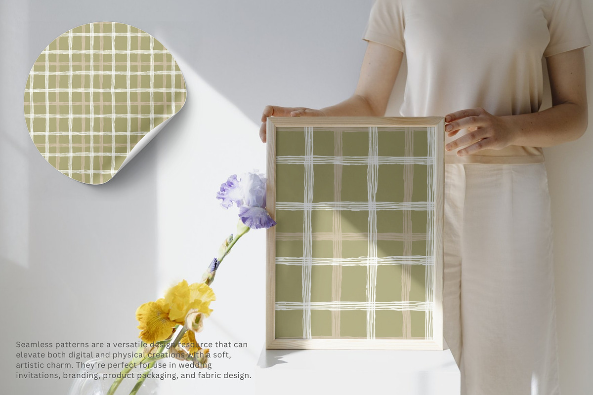 neutral plaid seamless pattern, a Decorative Illustration by Pink Studio Art (Photo 4 of 5)