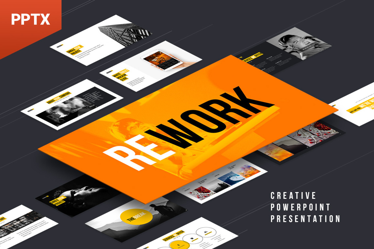 Rework PowerPoint Presentation, a Presentation Template by Rework (Photo 1 of 15)