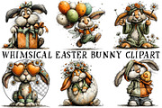 Whimsical Easter Bunny Clipart, an Illustration by OK Design (Thumbnail 2 of 6)