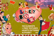 Valentines day RETRO Design SET, an Object Graphic by Alexiva (Thumbnail 1 of 7)