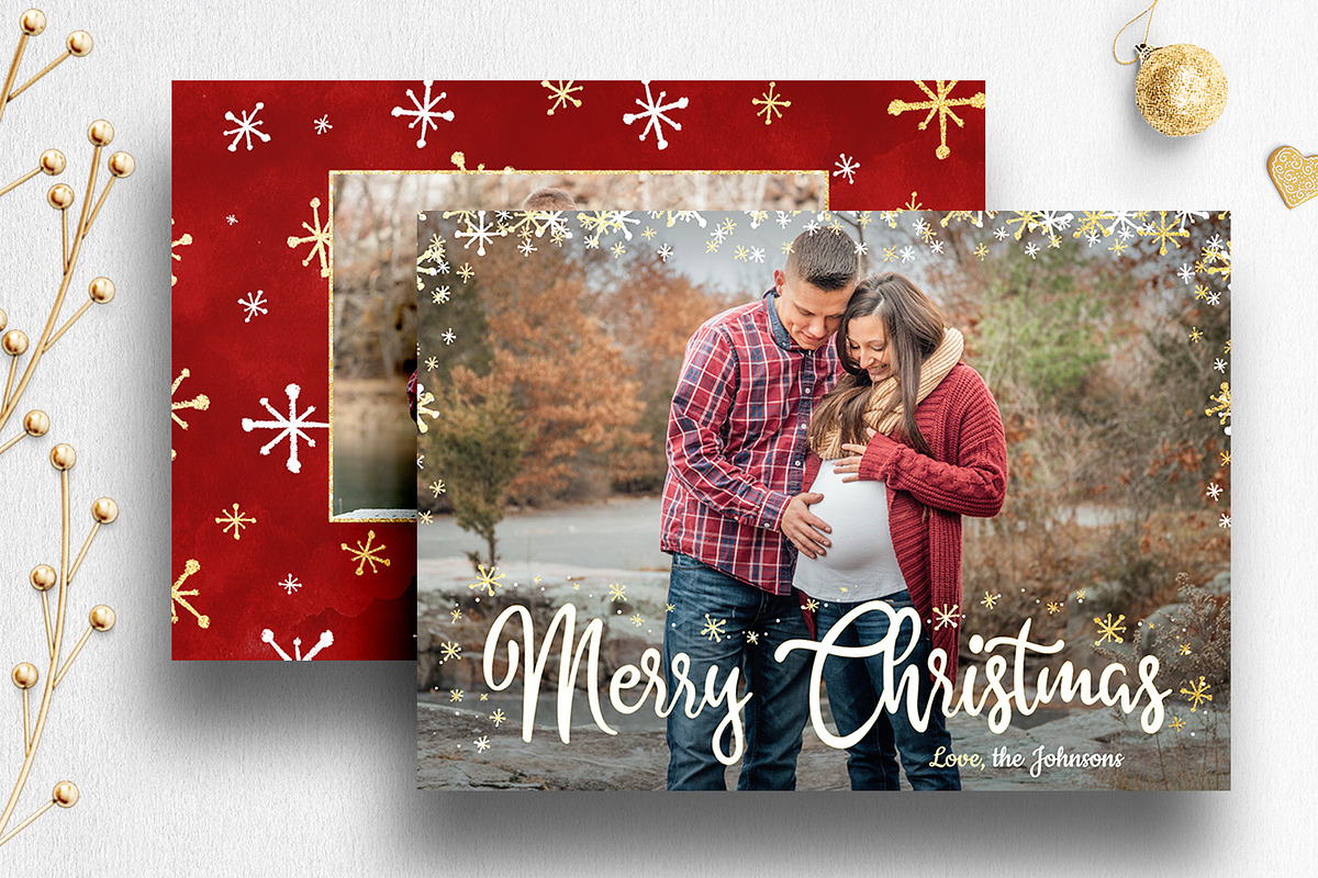Photo Christmas Card Template | 008, a Card Template by Nifty Template Studio (Photo 2 of 13)