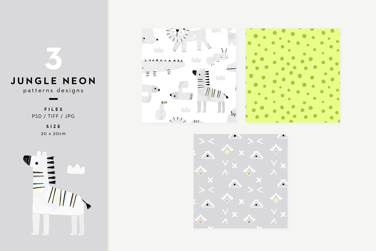 Jungle Neon, a Pattern Graphic by Muriel Petitpattern
