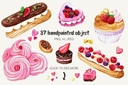 French Sweets Watercolor Collection, a Food Illustration by Olga Alexeenko (Thumbnail 2 of 6)