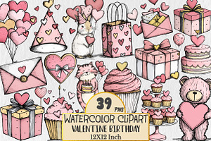 Valentine Birthday Clipart, a Seasonal Illustration by Rose Art