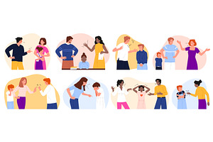family abuse, domestic violence and, a Person Illustration by Flashvector