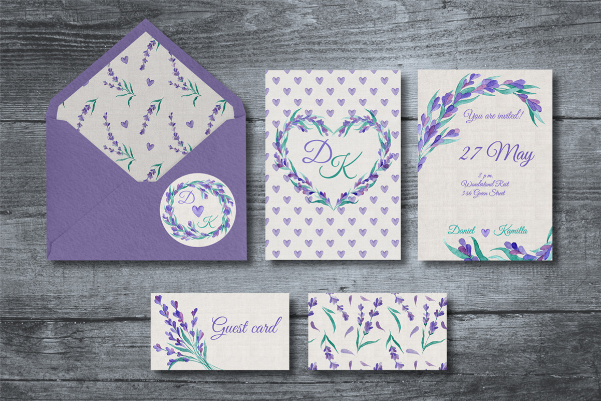 Watecolor Lavender Clip Art Set, an Illustration by Yashroom (Photo 2 of 7)