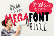 MEGAFONT - Font & Graphics bundle, a Handwritten Font by Vitek Graphic (Thumbnail 1 of 7)