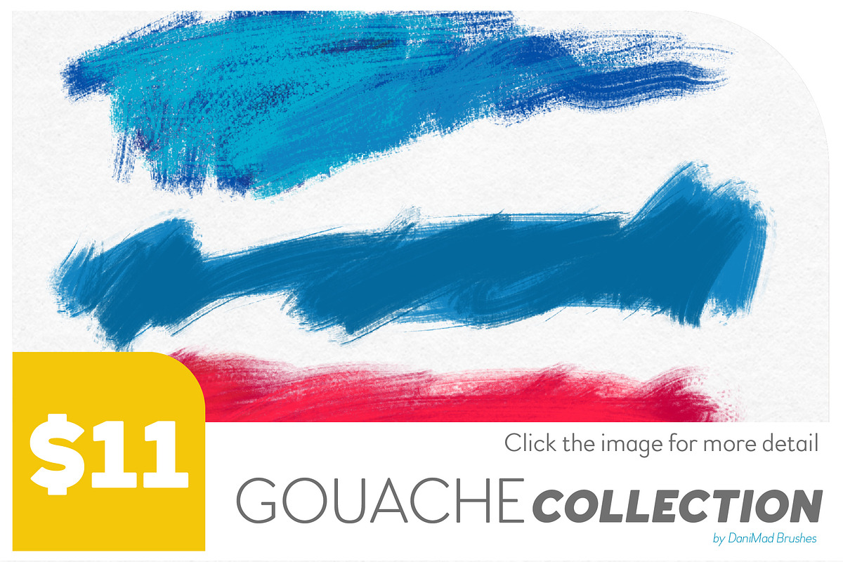 The Gouache Collection Brushes, a Brush Add-On by DaniMad Brushes (Photo 6 of 6)