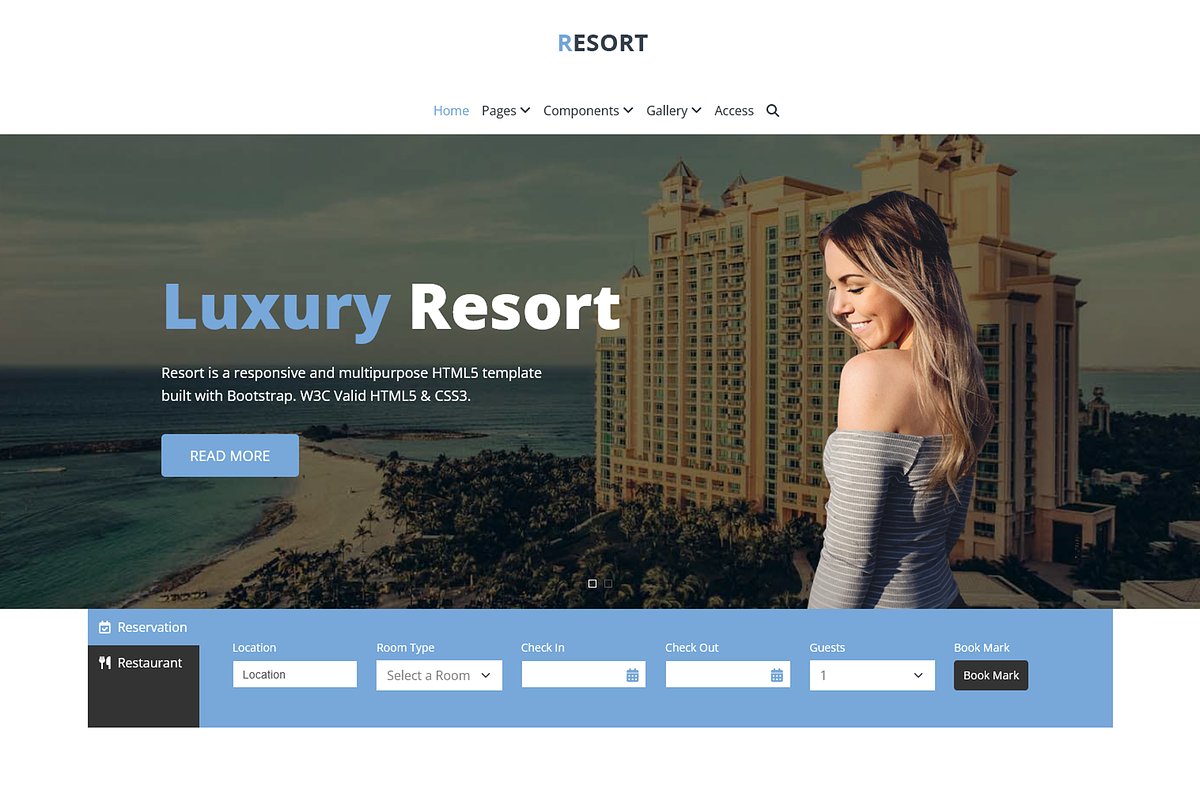Resort - Hotel HTML5 Template, a HTML Template by ColorsThemes (Photo 2 of 3)