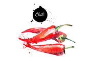 20 Watercolor Vegetables Vector, a Food Illustration by Elena Pimonova (Thumbnail 4 of 5)