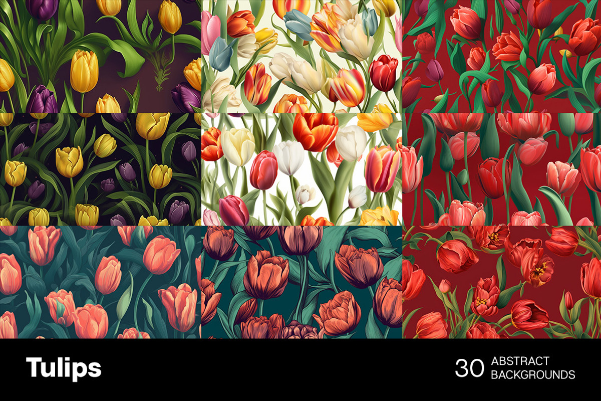 Tulips - 30 images, a Decorative Illustration by Handmadefont (Photo 6 of 9)