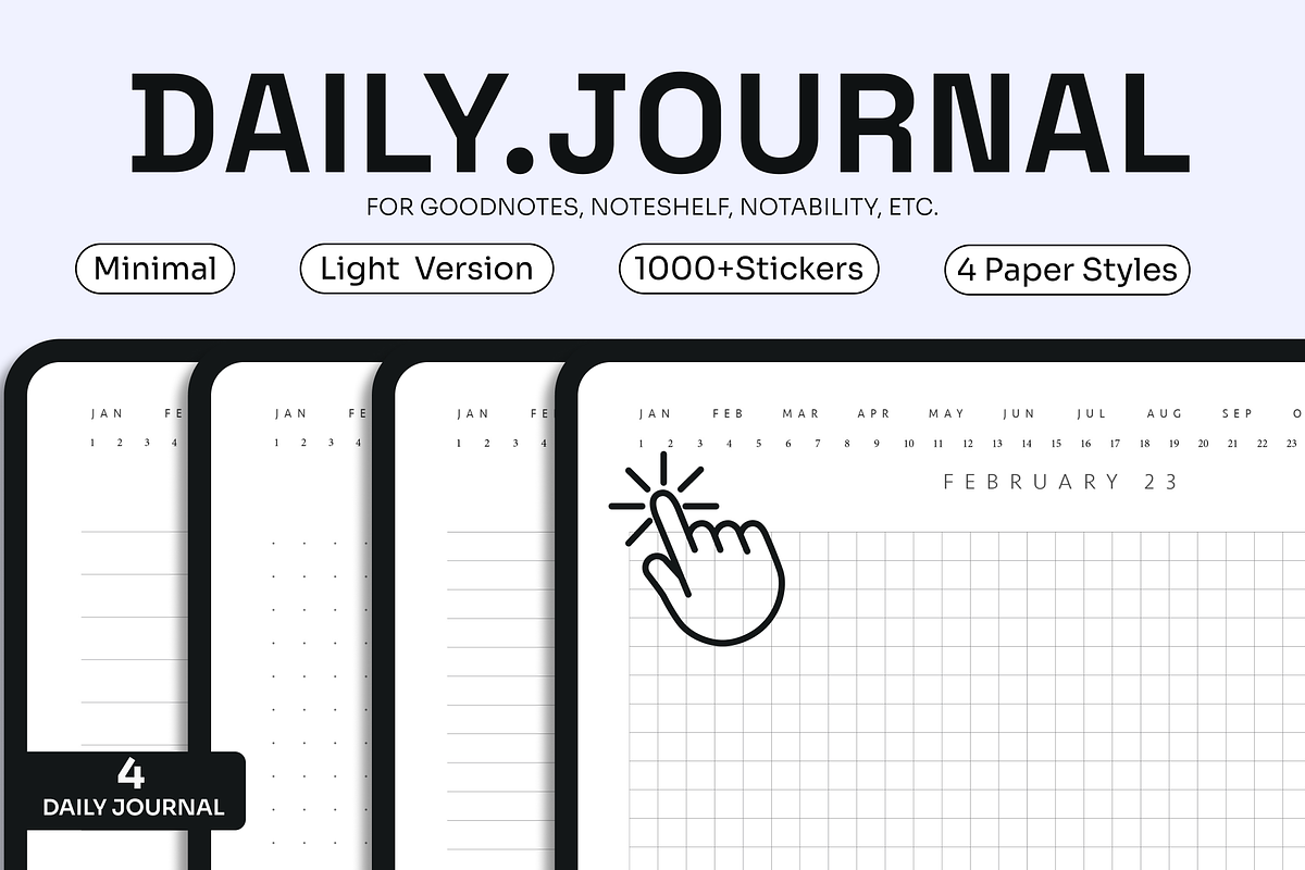 Digital Daily Journal For Goodnotes, a Presentation Template by EchoDivision (Photo 1 of 5)