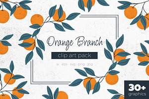 Orange Cliparts, Frames & Patterns, a Decorative Illustration by Panna Limon Store