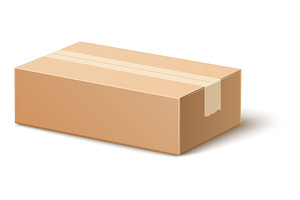 Corrugated Box Mockup. Closed Blank