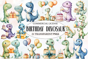 Birthday  Dinosaur Clipart, an Illustration by Designworld
