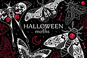 Halloween moths, a Decorative Illustration by OlgaSoi007 (Thumbnail 1 of 7)