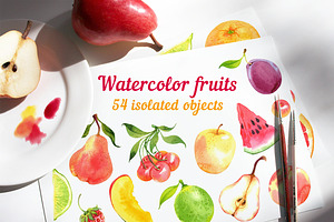 Watercolor fruits
