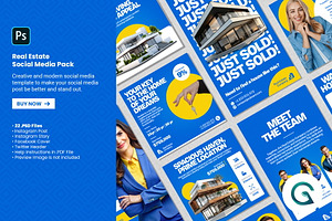 Real Estate Social Media Pack Templa, a Social Media Template by Geelator Studio
