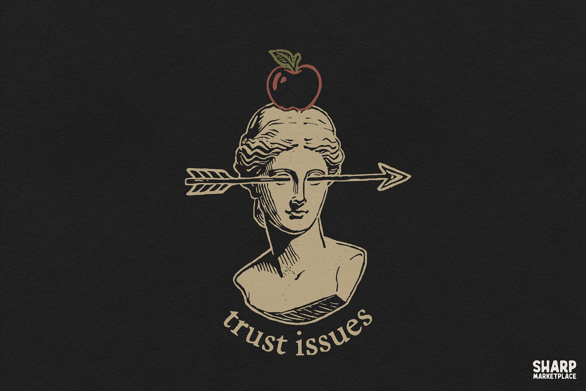 Trust Issues, Funny Greek Statue, an Object Graphic by SharpMarketplace (Photo 1 of 4)