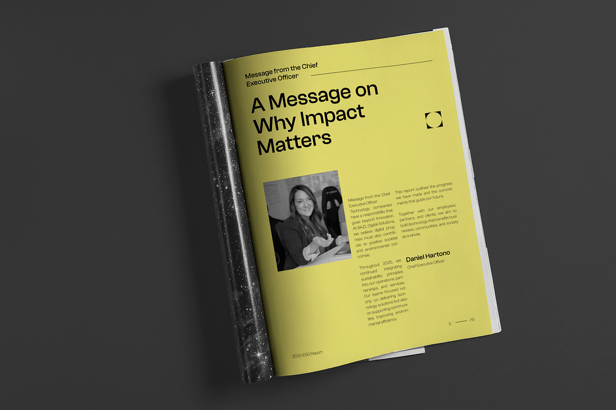 Gray Minimal ESG Impact Report, a Brochure Template by Neermana (Photo 9 of 11)