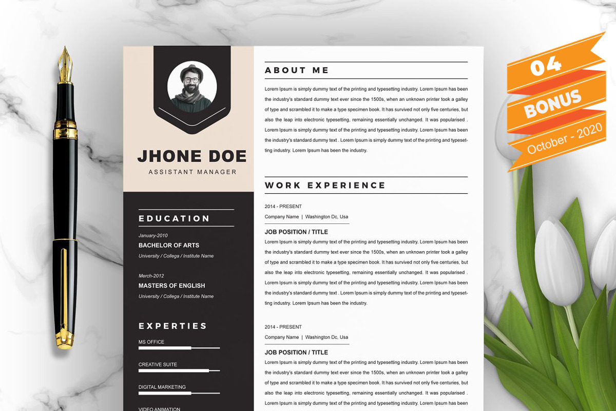 Resume/CV Bundle | 200+ for $29, a Resume Template by ResumeInventor (Photo 140 of 207)