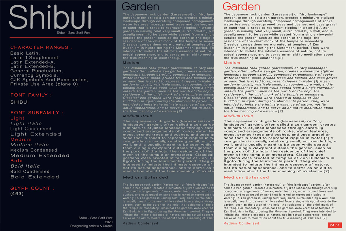 Shibui - Sans Serif font Family preview 6