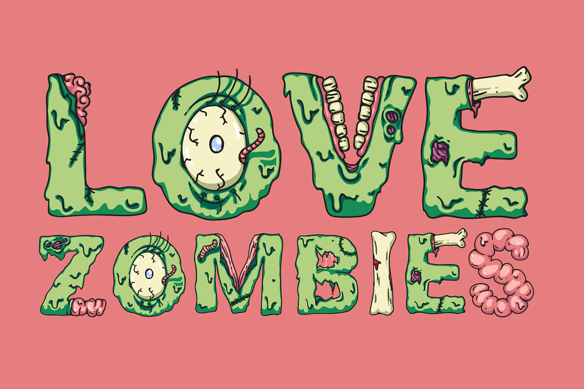 Scary zombie monster halloween font preview 5