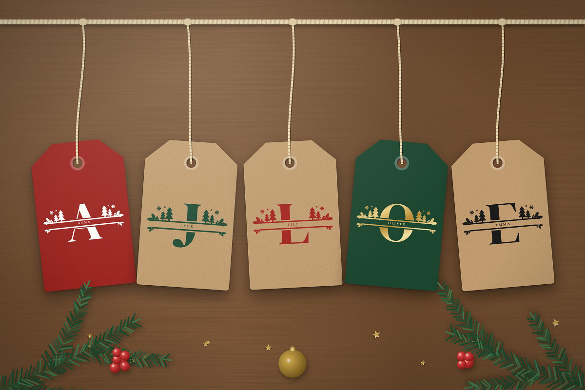 Christmas Split Monogram Font, a Symbol Font by vladocar (Photo 4 of 6)